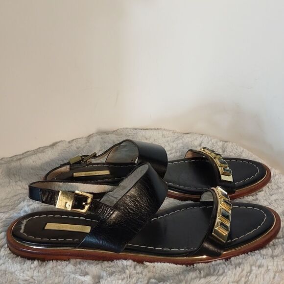 Louis et Cie Leather Gold Woman's Slingback Sandals - Picture 9 of 10